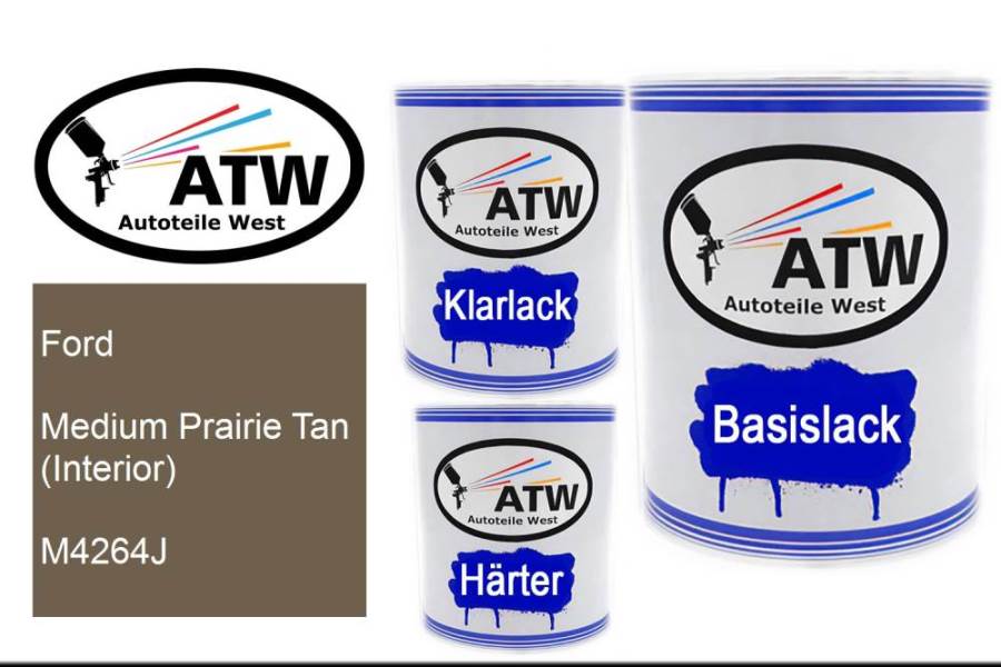 Ford, Medium Prairie Tan (Interior), M4264J: 1L Lackdose + 1L Klarlack + 500ml Härter - Set, von ATW Autoteile West.